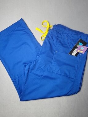 Maevn Mens Drawstring Utility Pants Royal Blue With Yellow Cord Size XL-P